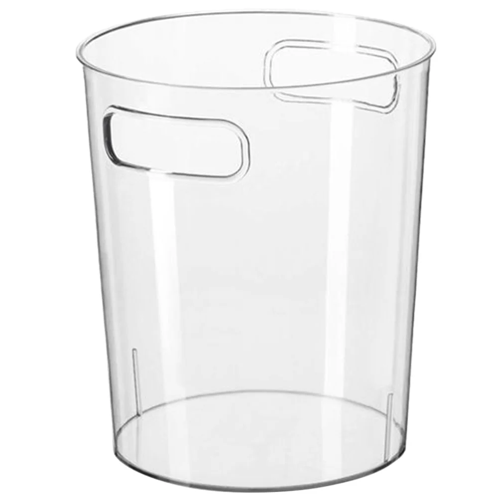 

Can Trash Bin Waste Garbage Basket Wastebasket Bathroom Container Office Storage Clearkitchen Transparent Desktop Large Home