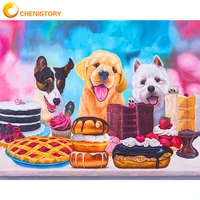 chenistory painting by numbers dog food diy for adults children handpainted oil painting acrylic landscape picture home decor