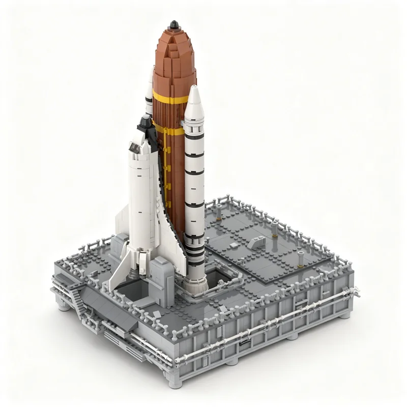 Фото 2076 деталей MOC Космический корабль и мобильная пусковая платформа MLP - Модель в масштабе 1:160, конструктор из строительных блоков, игрушка для сборки своими руками, 3D, подарок на день рождения №3