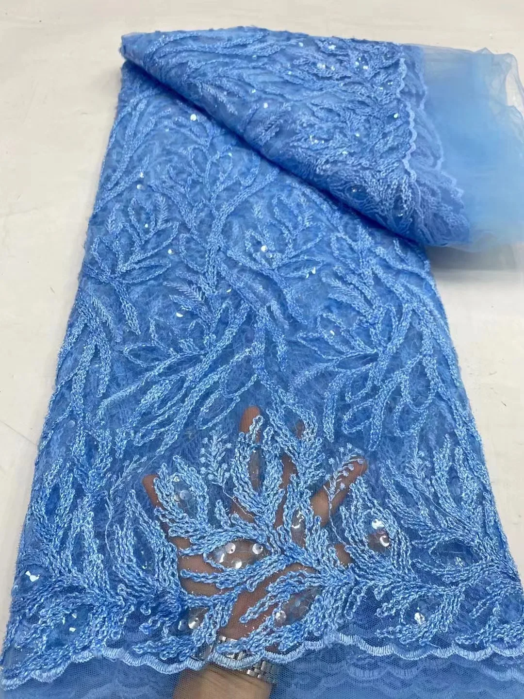 Винная нигерийская вышивка кружева высокого качества французская сетка блестки