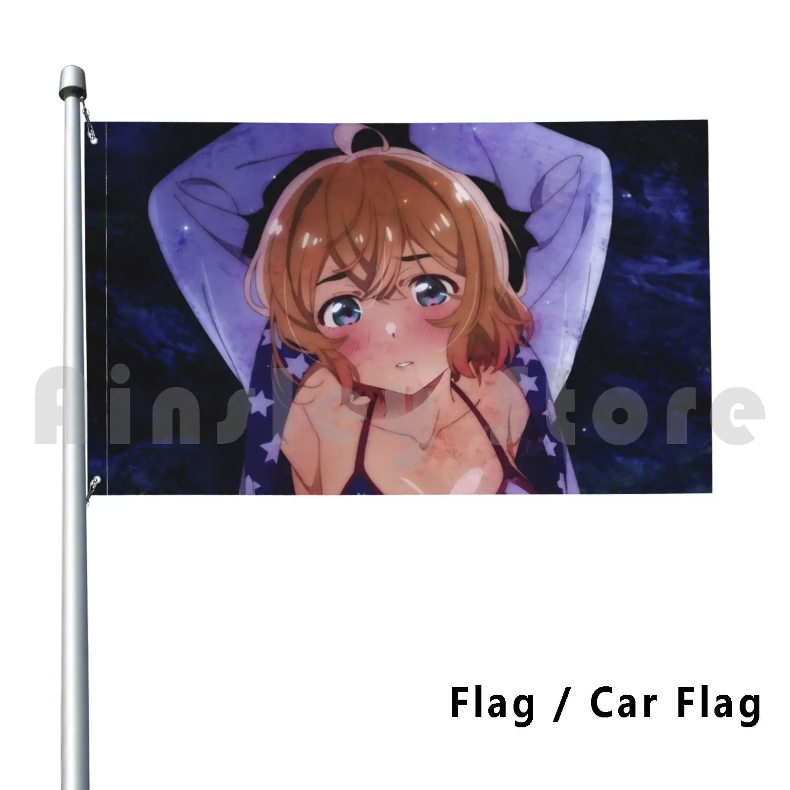 Nanami Mami Outdoor Decor Flag Car Flag Nanami Mami Rent Girlfriend Okarishimasu Kanojo Anime Manga Girls Sexy Ecchi