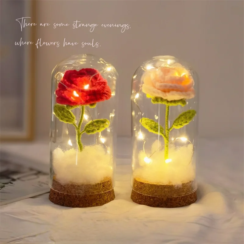 

Handmade Diy Flower Rose Wool Crochet Bouquet Material Package for Lover Girlfriends Hand Knitting Creative Valentine's Day Gift