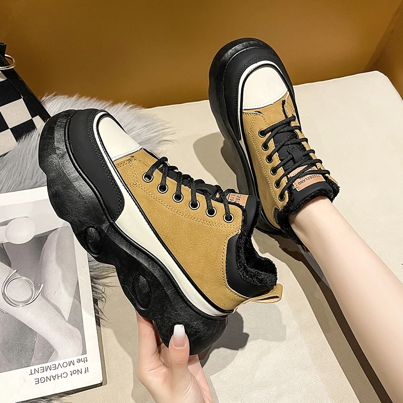 

Ladies High-top Casual Shoes Women 2022 Autumn Thick Bottom All-match Single Shoes Female Non-slip Fashion Sneakers Women Luxury