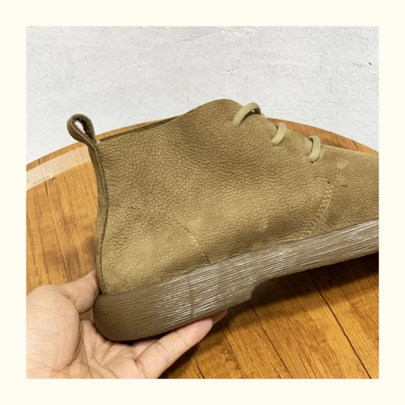 Мужские ботинки новинка весны 2024 нескользящая натуральная кожа на толстой