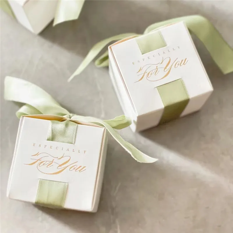 

20/30/50pcs Wedding Favors Gift Box With Ribbon Gold For You Candy Boxes Christening Baby Shower Birthday Event Party Supplies