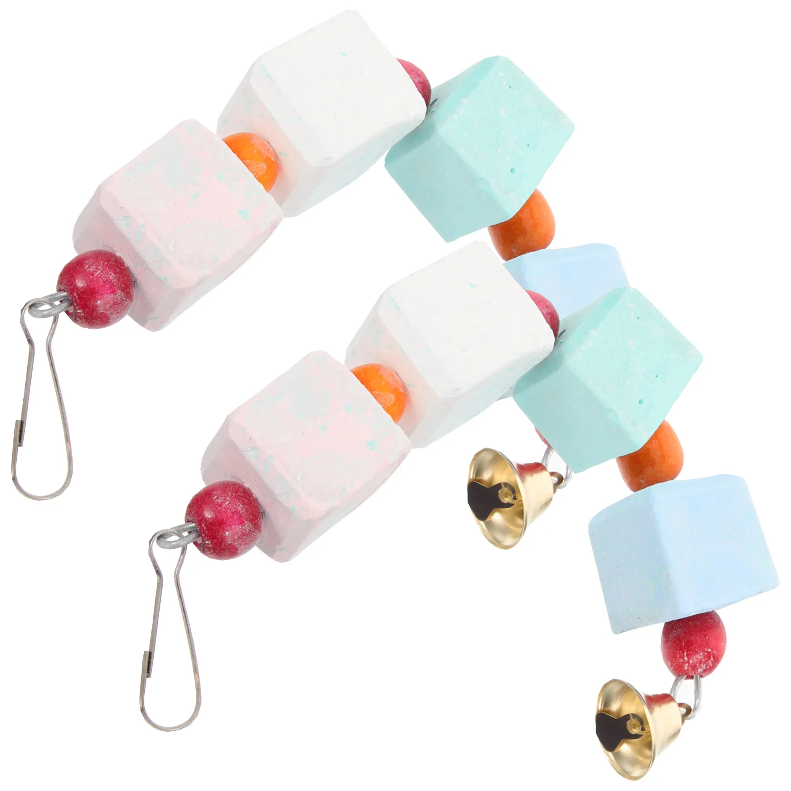 

2 Pcs Parrot Molar Stone Hanging Toy Bite Bird Cage Accessories Toys Chew Birdcage Chewing