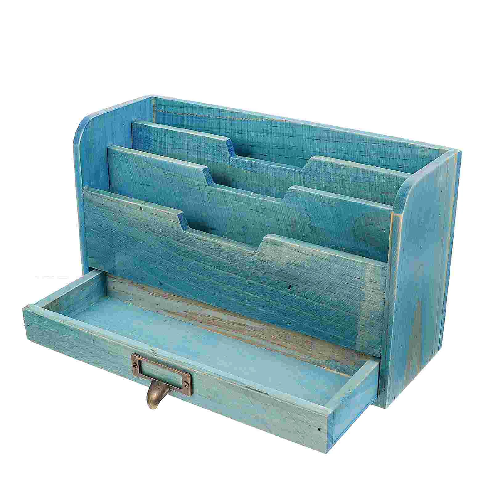 

Holder Magazine File Organizer Desktop Box Storage Rack Sundries Wooden Ffice Supplies Document Drawers Paper Organizers Mail