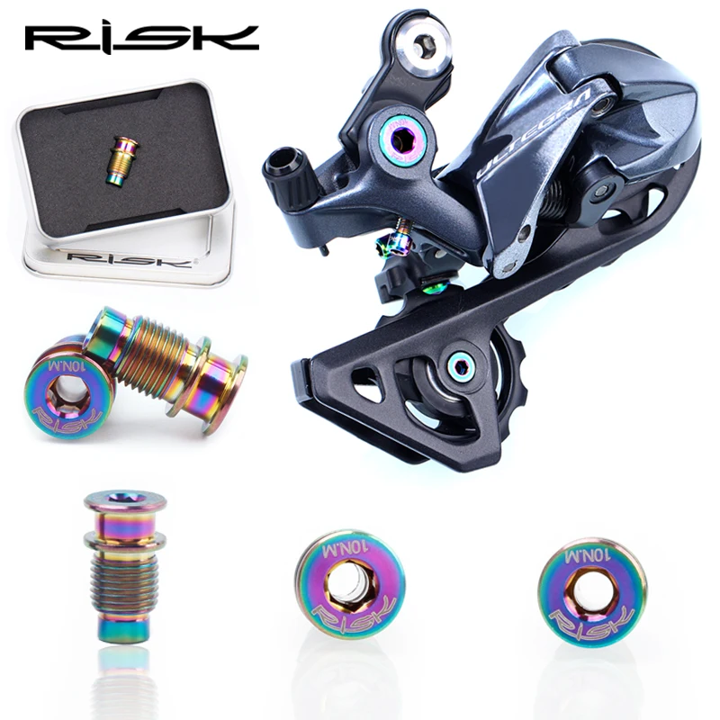 

RISK Titanium Road Bike Rear Derailleur Rotation Shaft Fixed Screw For SHIMANO R8000 Road Bicycle Derailleur Shaft Fixed UT Bolt