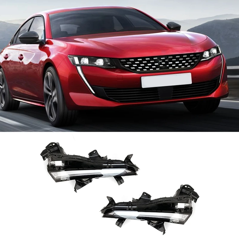 

Car DRL LED Daytime Running Light Turn Signals Lamp For Peugeot 508L
