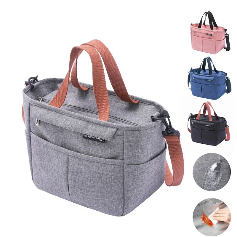 Picnic Food Cooler Pouch Large Capacity Shoulder Bento Storage Bags For Women Children