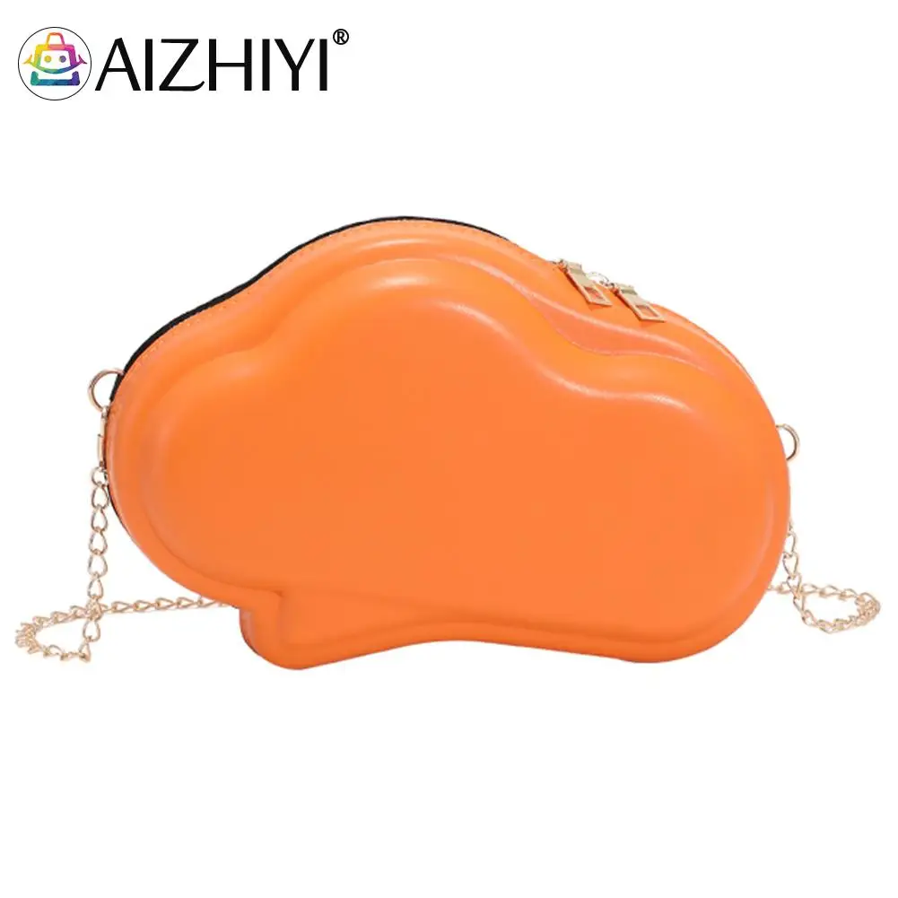 

Модная сумка через плечо с облаком, женский кожаный однотонный кошелек карамельных цветов на цепочке через плечо для женщин, модное украшен...