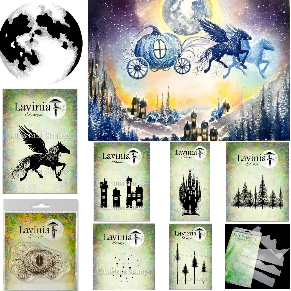 Ремесленная распродажа тыквенная карета каменный замок прозрачные штампы