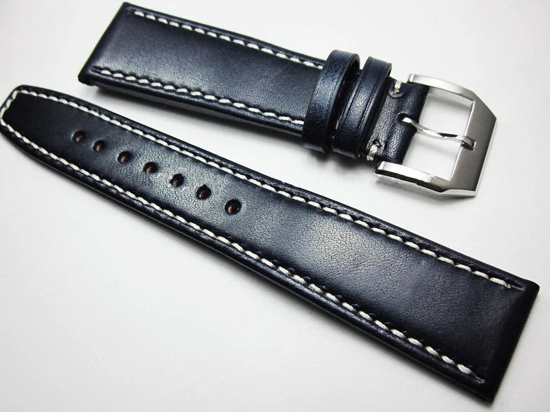 New dark blue man Belt 20 21 22mm Outdoor Sport Watch Strap Handmade Head layer cowhide Bracelets Watchband watch soft Wristband
