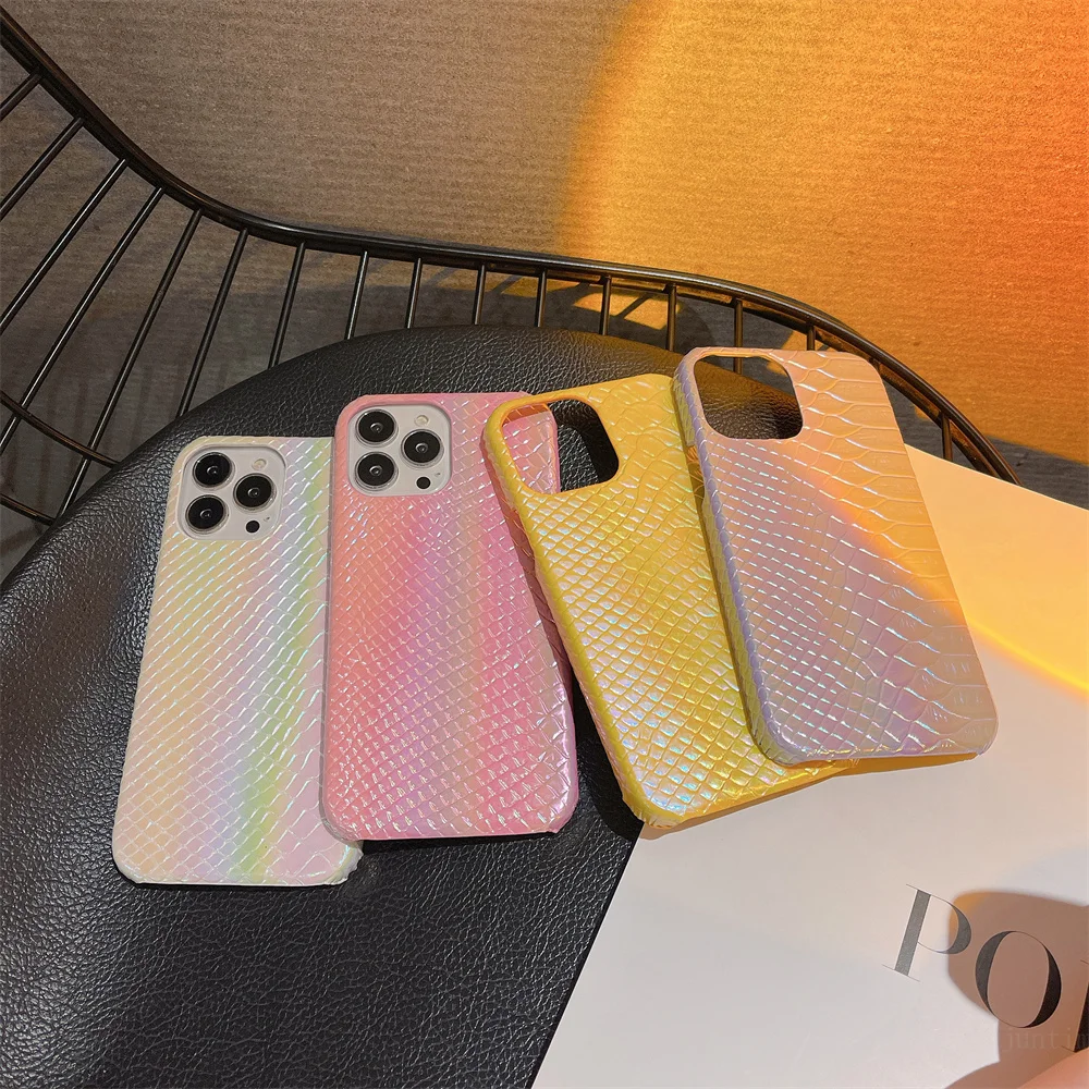 

Luxury Laser Pattern For Snake Leather Phone Case For Iphone 14 13 12 11 Pro Promax Mini Xr X Xs Max 7 8 Plus 6 6S Plus Cover