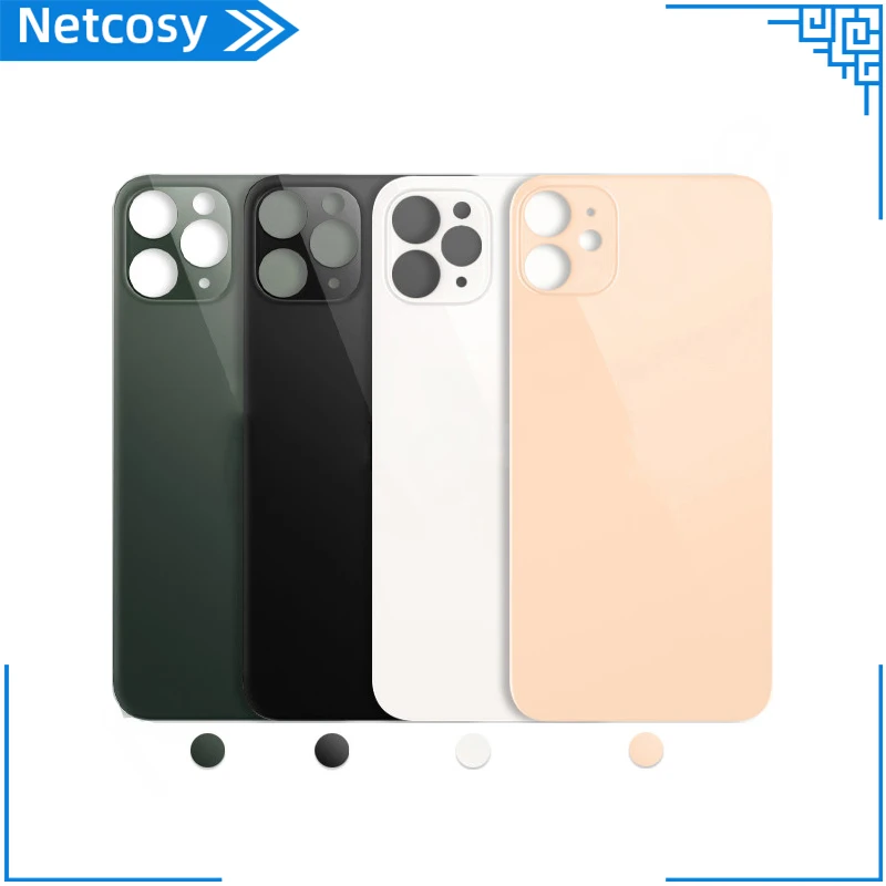 For iPhone 11 Glass Big Hole Battery Housing Back Cover Rear Door Case Replacement For iPhone 11 Pro Max Phone Accessory Repair