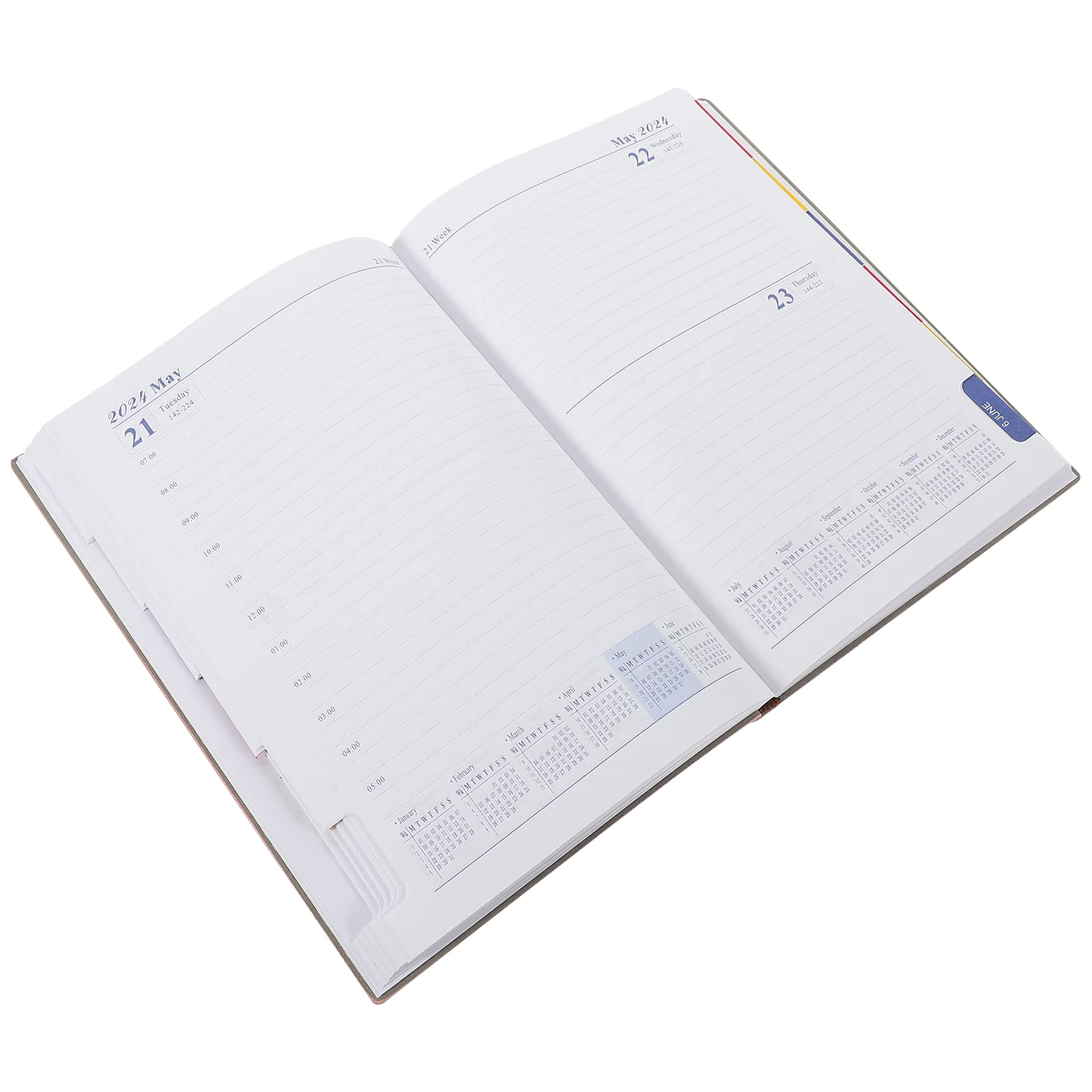 

2024 Agenda Book Portable Planner Daily Softcover Notebook Time Management Students Journal Calendar Schedule Recording Notepad