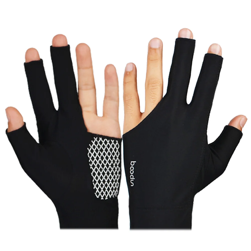 

1 Pair of Billiard Wear-resistant Elastic 3 Fingers Anti-slip Snooker Glove for Men