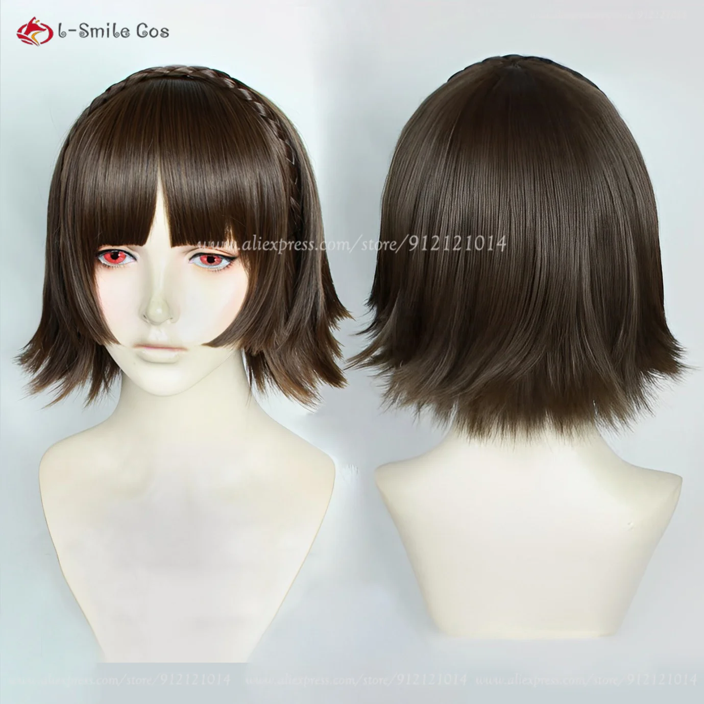 Makoto Niijima парики Косплей P5 женские короткие коричневые с косами в стиле пред