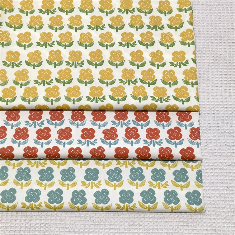 

160x50cm Pastoral Flowers Side-by-Side Geometric Flower Cotton Twill Cotton Bedding Dress Handmade Shell Fabric