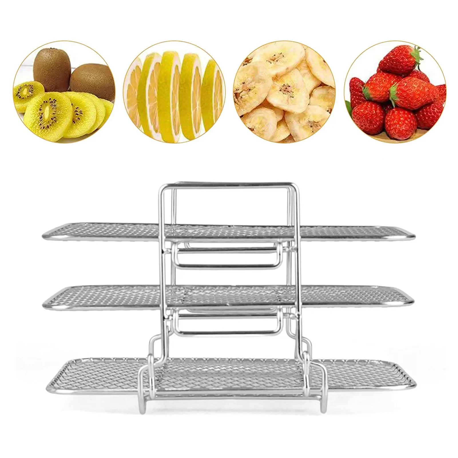 

Rack For Air Fryer Stackable Dehydrator Stand Air Fryer Dehydration Rack 304 Stainless Steel Dehydrating Rack