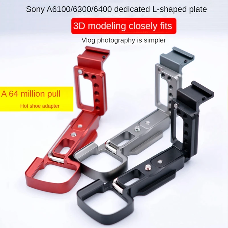 

Top Deals Quick Release L Plate Camera Bracket For Sony A6400 A6300 A6100 Handle Vertical L-Shaped Bracket With Hot Shoe Base