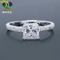 1 Carat Radiant Cut Moissanite Engagement Ring for Women Sterling Silver Diamond Wedding Band Gra Certified Moissanite Rings