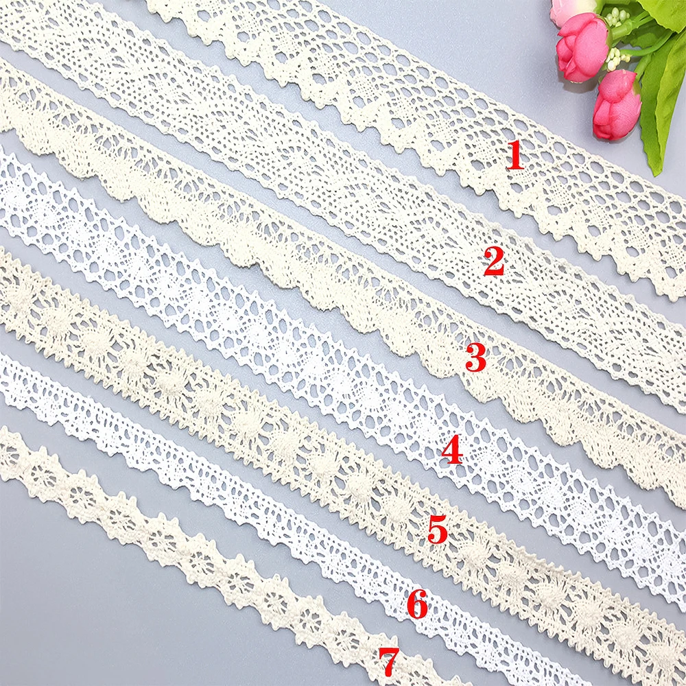 

Handmade Crochet Lace Trim With Water Soluble Pure Cotton Thread For Clothing Accessory Curtains Fringe And Sewing Supplies