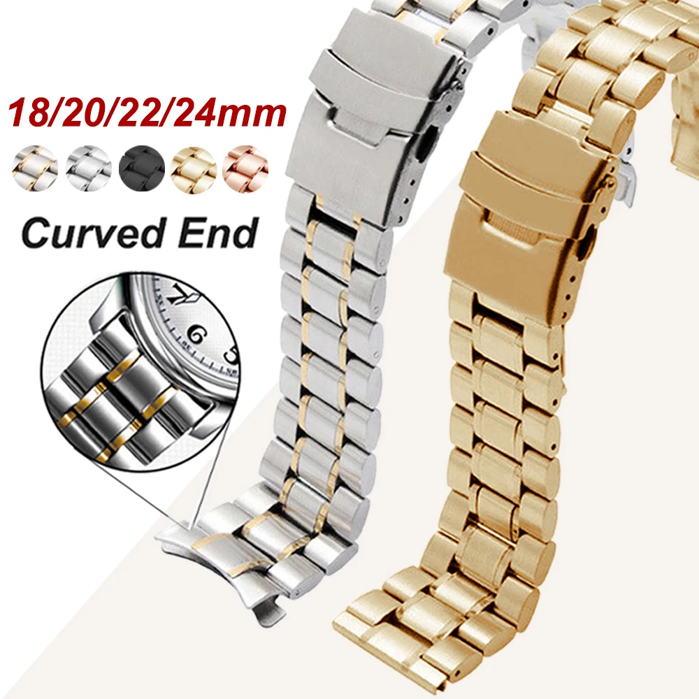 

Soild Stainless Steel 22 20mm Band for Samsung watch3 45mm active2 4 46mm bracelet for Huawei GT amazfit BIP 18 24mm Metal strap