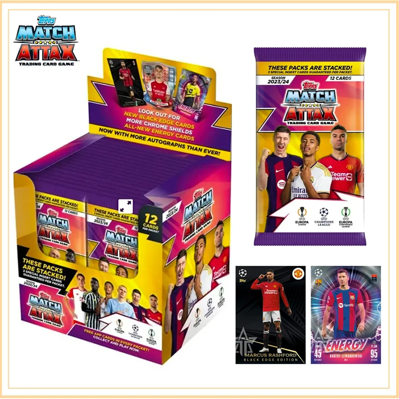 

New Match Attax Uefa Champions League 2023/2024 Edition Booster Box Limited Signature Collection Card boy toys Christmas gift