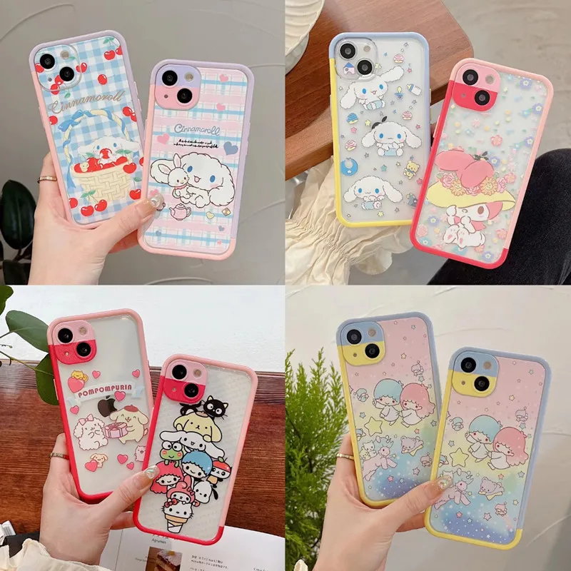 

Мультяшный чехол для телефона в стиле аниме My Melody Cinnamoroll для Iphone 11 12 13 Kawaii Iphone 11 Pro X XS Max, мягкий силиконовый защитный чехол