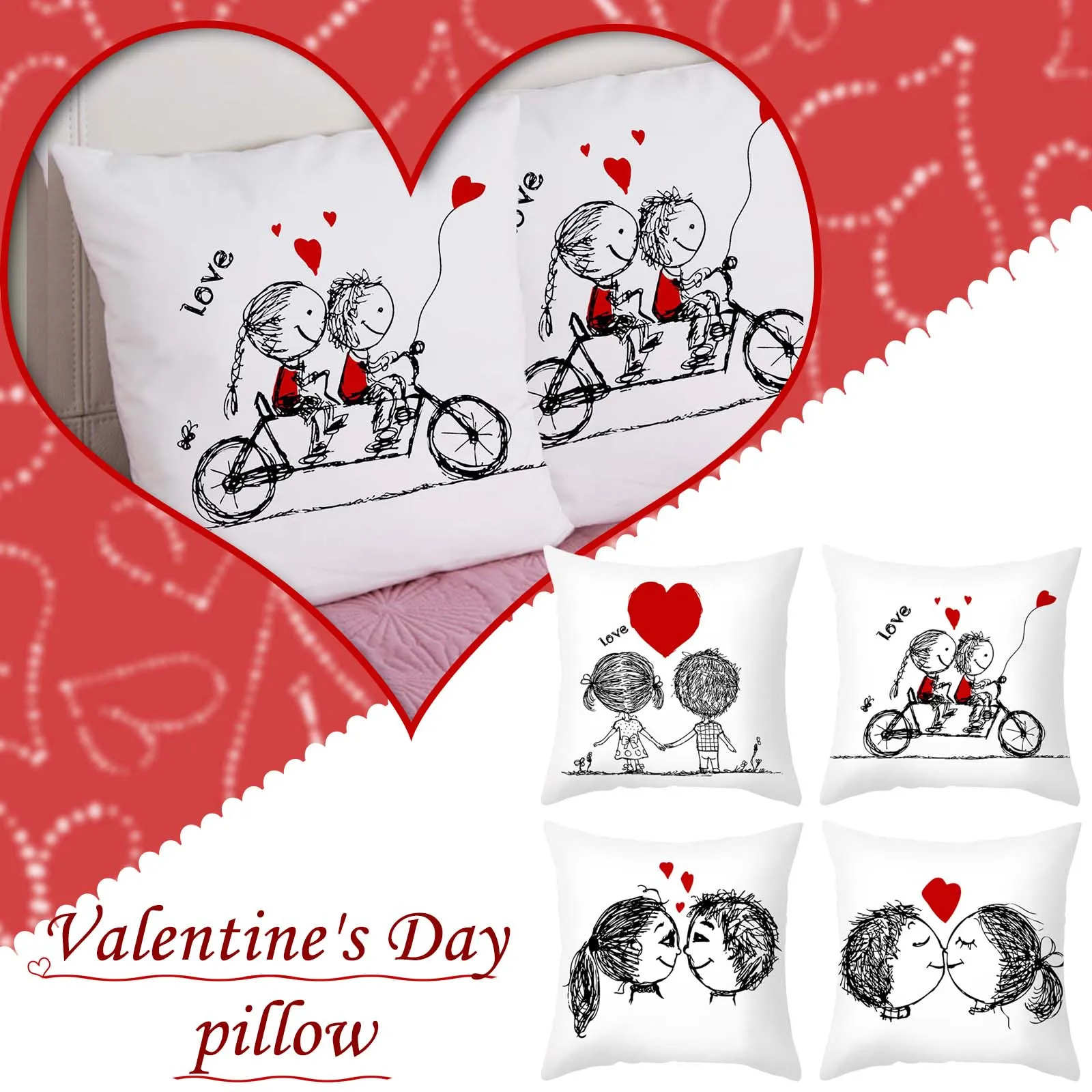 

Наволочка с рисунком, домашняя подушка для влюбленных в День Святого Валентина, подушка с принтом в виде персика, домашний декор