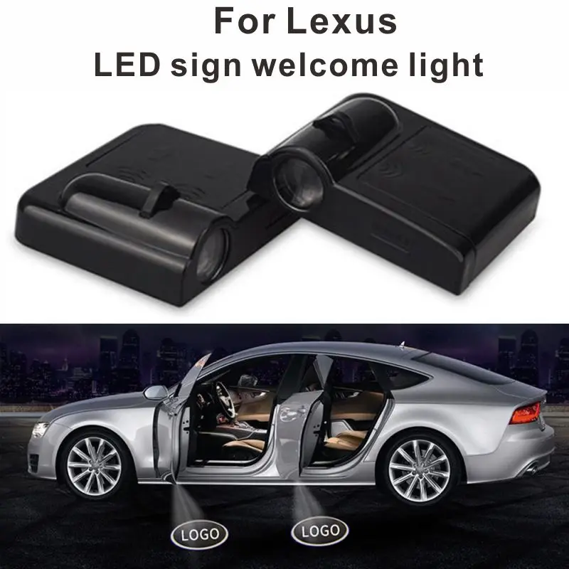 

2Pcs For Lexus ES RX LS NX UX Car LED Door Badge Logo Welcome Light Laser Projector Shadow Ghost Shadow Change Decorative Light