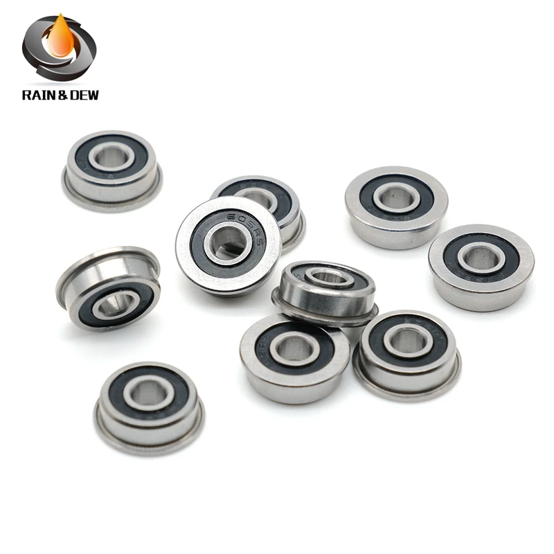 10 штук подшипника F695RS 5*13*4 мм F695 ABEC-7 с фланцем Миниатюрные шарикоподшипники F695-2RS для 3D-принтеров VORON Mobius 2/3.