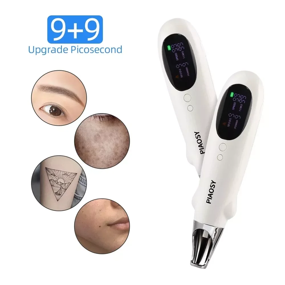 9+9 Power Upgrade Picosecond Laser Pen Blue Red Light Therapy Mole Wart Freckle Black Tattoo Removal Laser Beauty Instrument