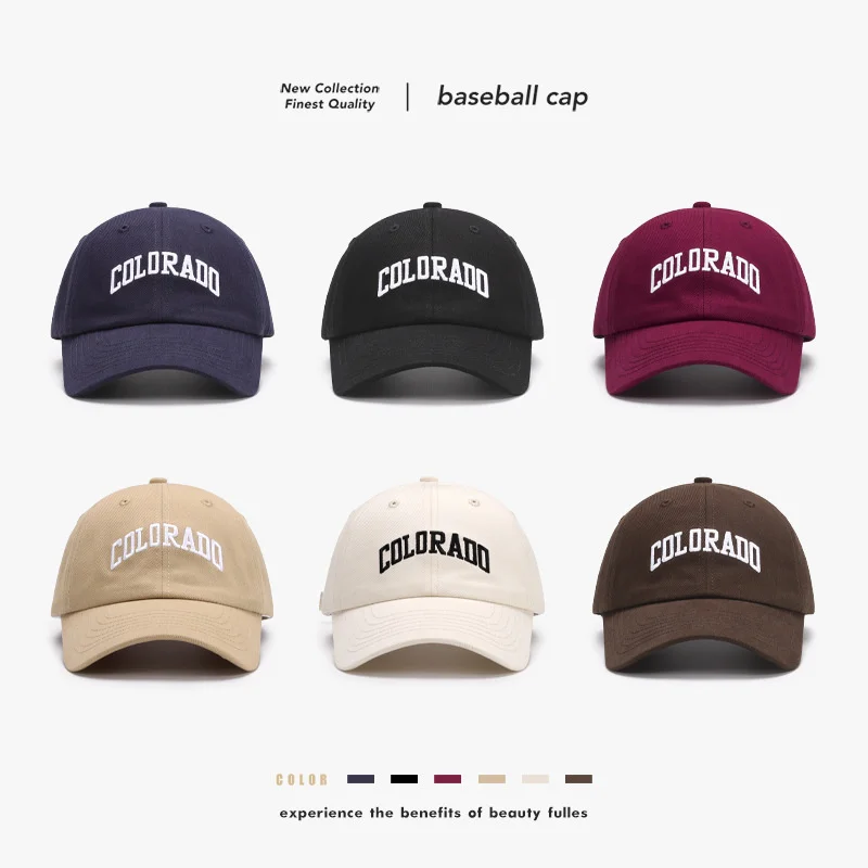 

English alphabet embroidery spring summer soft top big head circumference men's cap women's wine red fashionable breathable