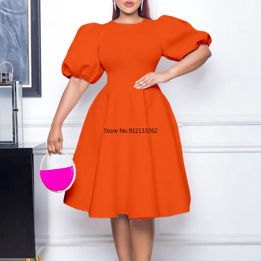 

African Dresses For Women 2023 Spring Summer Elegant Dashiki Short Sleeve Dress Ladies Traditional African Clothing Fairy Dreaes