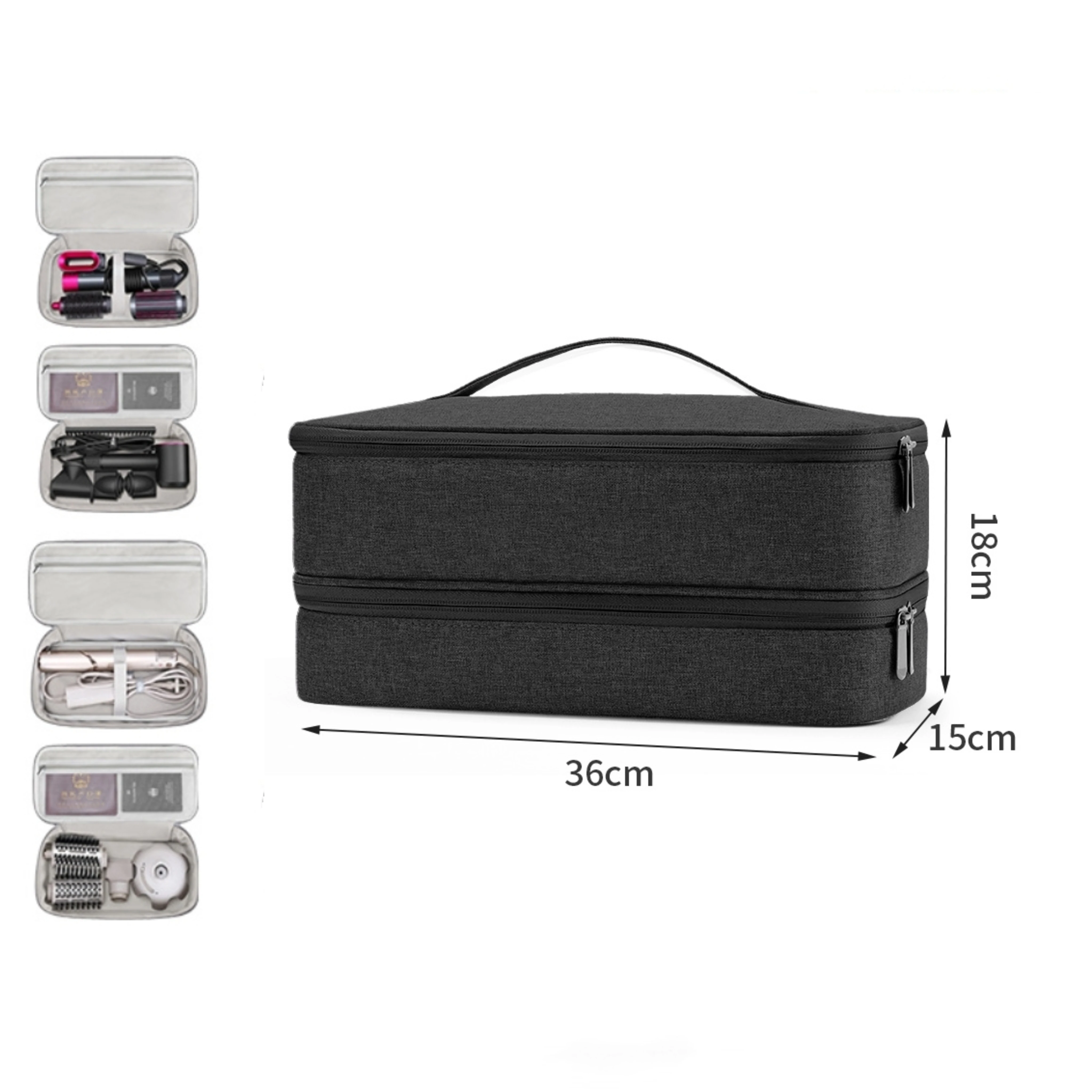 

Двухслойный чехол для фена, портативная водонепроницаемая сумка для завивки волос, большая вместимость для Shark Flexstyle/Dyson Airwrap