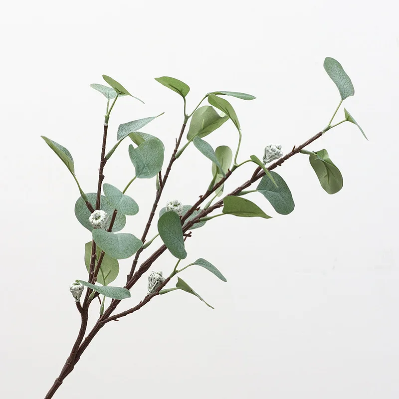 Ветка из искусственных листьев Ретро зеленый шелковый лист эвкалипта для
