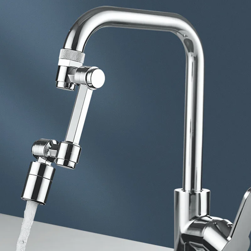 

New Universal 1440° Rotation Extender Faucet Aerator Plastic Splash Filter Kitchen Washbasin Faucets Bubbler Nozzle Robotic Arm
