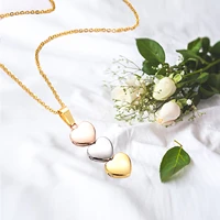 cremation urn necklace tricolor heart ashes pendant necklace ladies memorial jewelry with a pair of earrings memorial jewelry