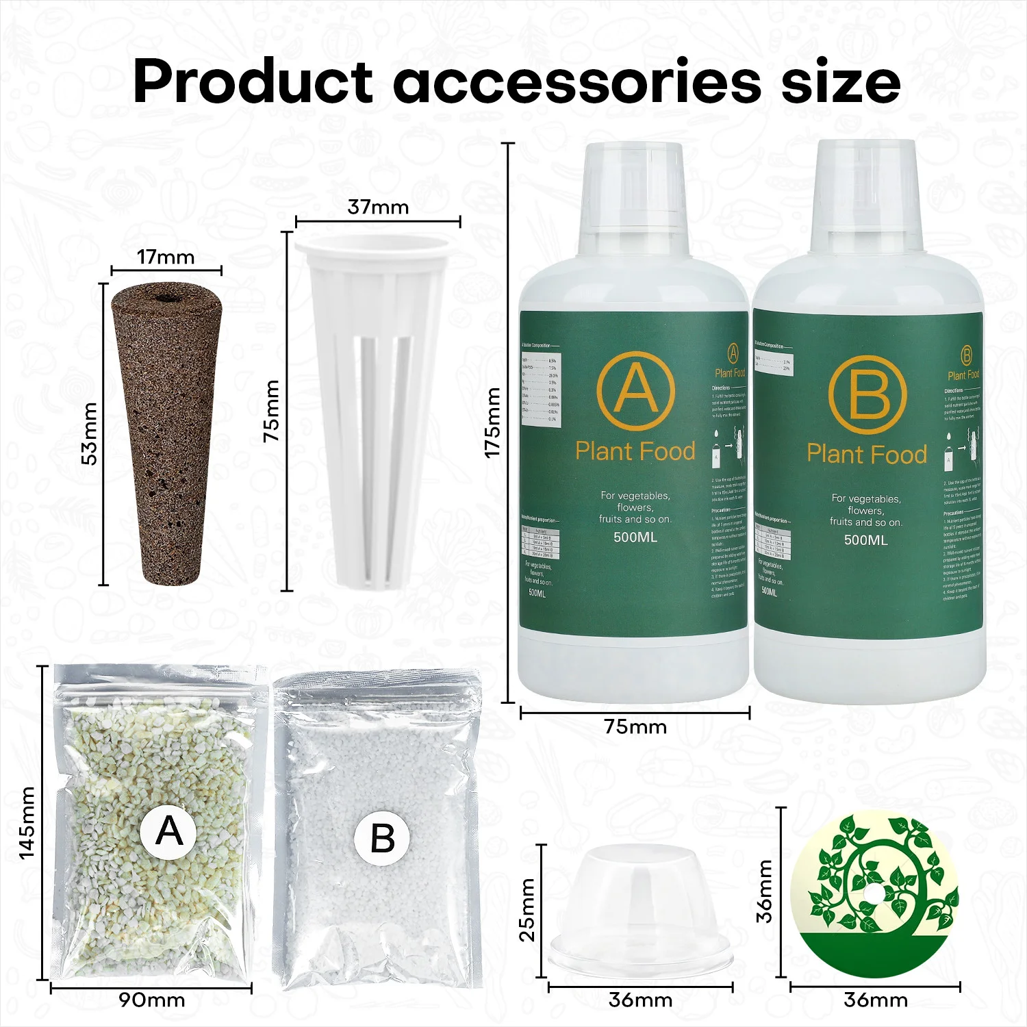 

Seed Plant Supplies For Hydroponic Nutrient Solution Planter Grow Sponge Hydroponics Growing Kit