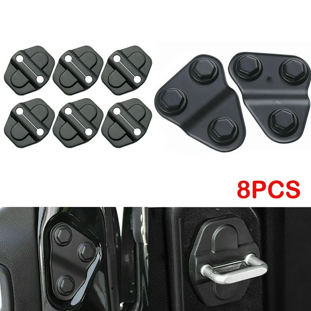 

8PCS / Set Car Door Lock Cover Screw Cover Protector Trim For Jeep Wrangler JL JT Willys 2018-2021 Auto Internal Accessories