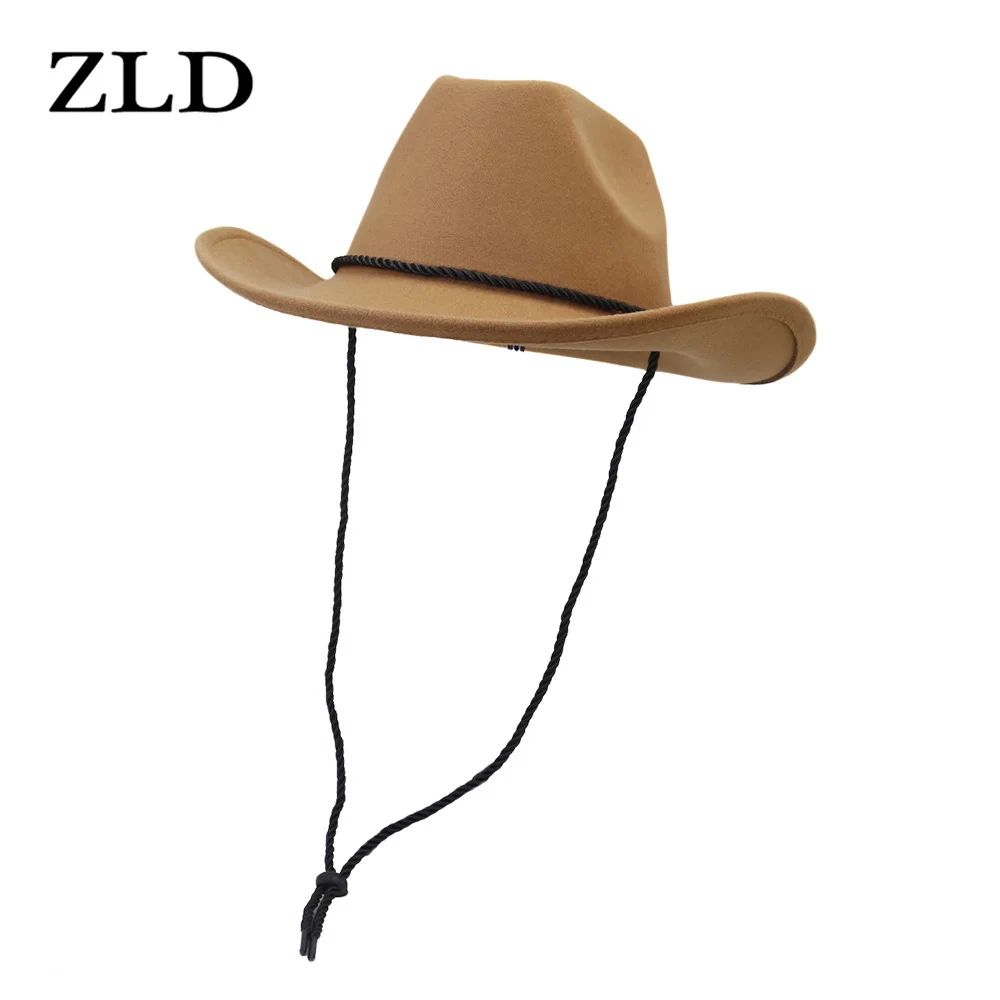 

ZLD Wide Brim Women Men Panama Wool Felt Jazz Caps Hat for Men Personalized Western Cowboy Fedora Hat Casual Hat Cowboy Hats