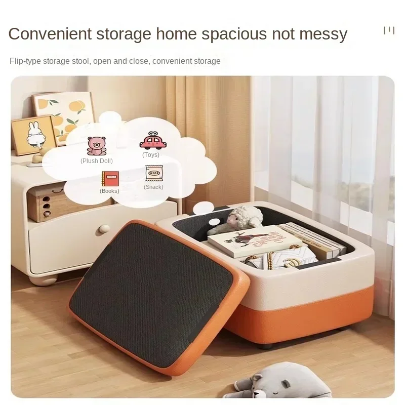 Табурет для хранения из цельного дерева универсальное сиденье ящика подставка