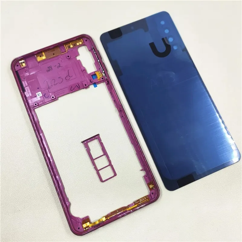 Фото Задняя крышка батарейного отсека BANERYPAK для Samsung Galaxy A750 A7 2018 SM-A750F, полный корпус с центральной рамкой и объективом камеры. №2