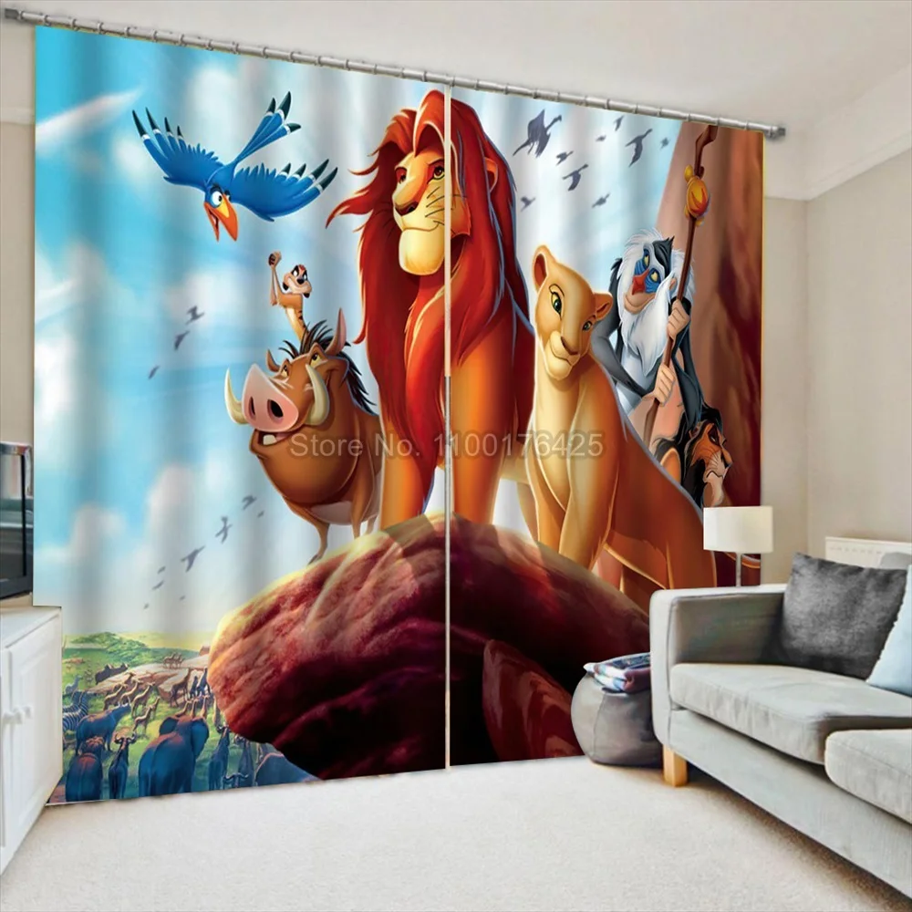 Кольца с героями Диснея Король Лев затемняющие шторы кольцами Simba Мультяшные