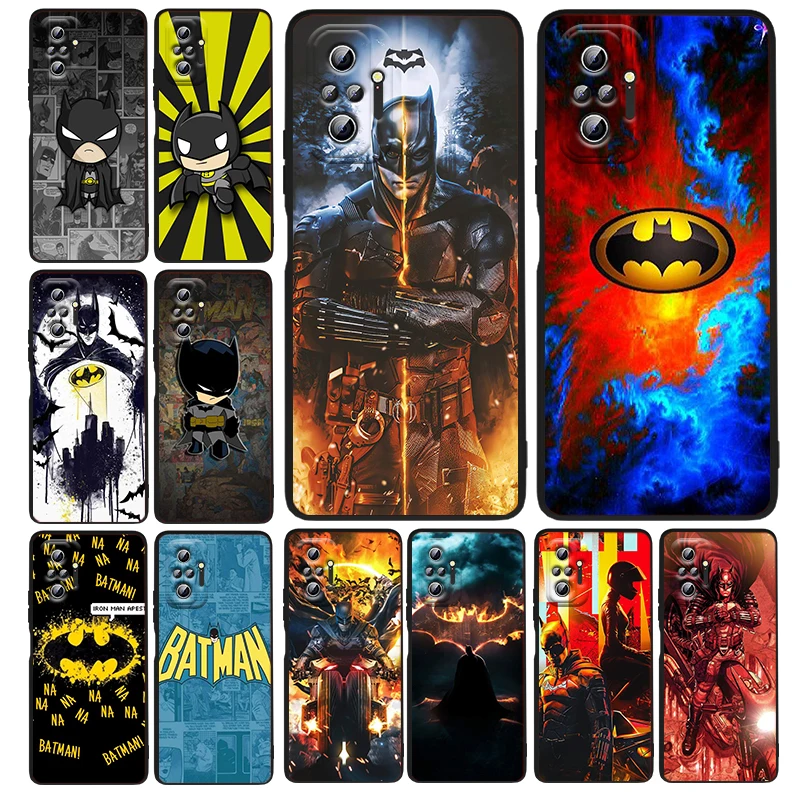 

Justice League Batman Heroes Phone Case For Xiaomi Redmi Note 12 11E 11S 11 11T 10 10S 9 9T 9S 8T 8 Pro Plus 5G Black Funda