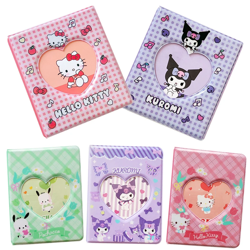 

18 Styles Sanrios 2 Grid Photo Album Kawaii Hello Kitty Kuromi Melody Photocard Holder Kpop Idol Cards Collect Book Mini Album