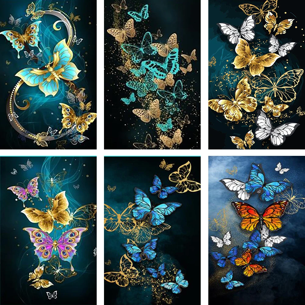

5D Diamond Painting Butterfly Diamond Mosaic Cross Stitch Full Round Diamond Embroidery Kit Home Decor