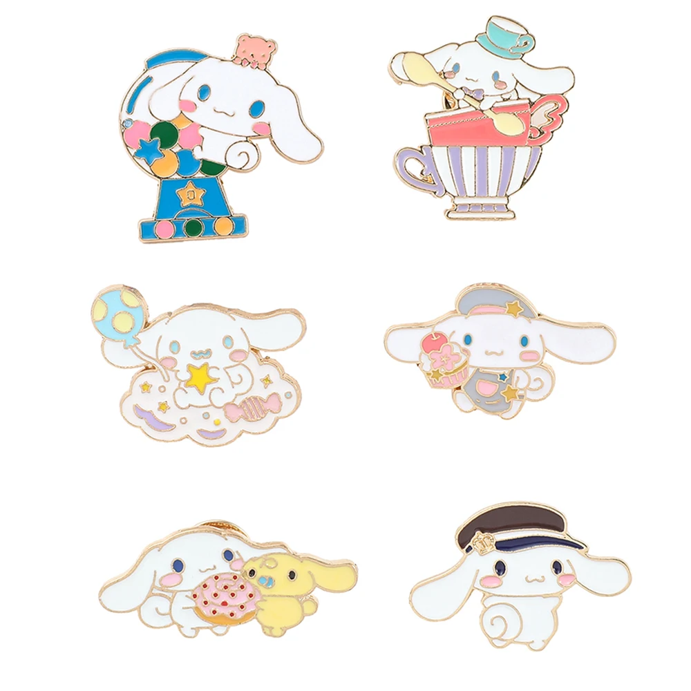 

Новинка, Милая брошь Sanrio Cinnamoroll Purin в стиле аниме, милый металлический значок, брелок, подвеска, аксессуары, подарок на день рождения, игрушка
